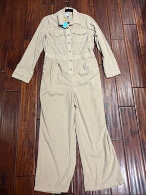Hayden Beige Corduroy Jumpsuit